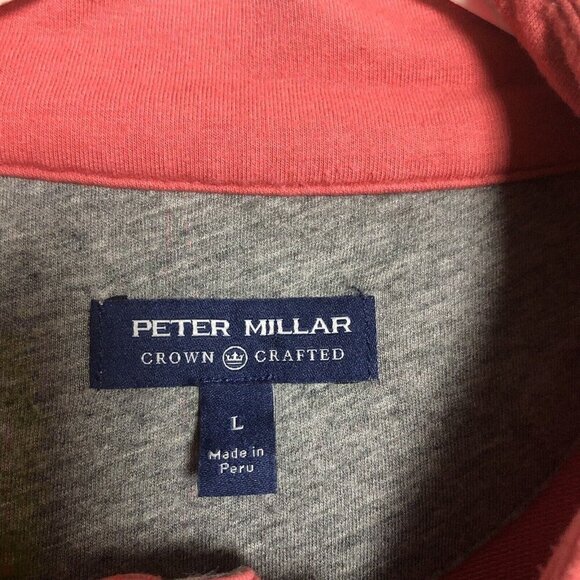 Peter Millar Crown Crafted 1/4 Zip Golf Pullover Large Pink Casual - Picture 4 of 10